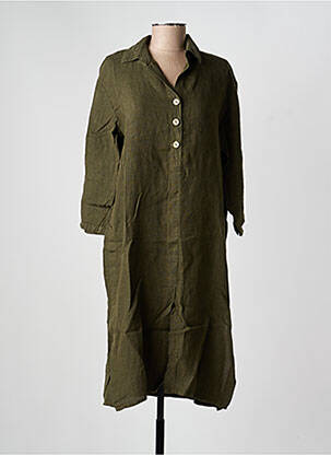 Robe mi-longue manches 3/4 manches 3/4 vert COUTURE-CLUB femme
