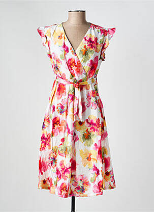 Robe mi-longue manches courtes manches courtes rose COUTURIST femme