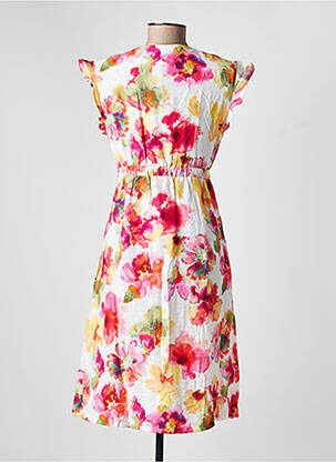 Robe mi-longue manches courtes manches courtes rose COUTURIST femme