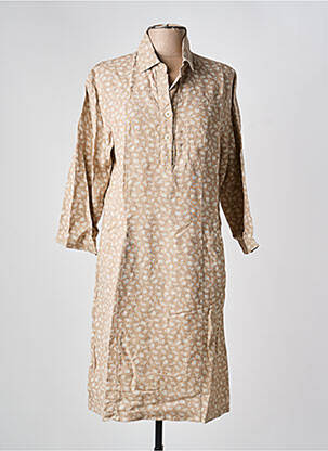 Robe mi-longue manches 3/4 manches 3/4 marron COUTURIST femme