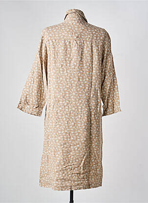 Robe mi-longue manches 3/4 manches 3/4 marron COUTURIST femme