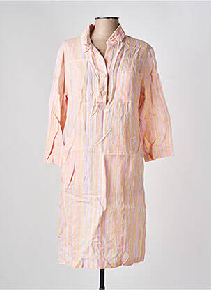Robe mi-longue manches 3/4 manches 3/4 orange COUTURIST femme