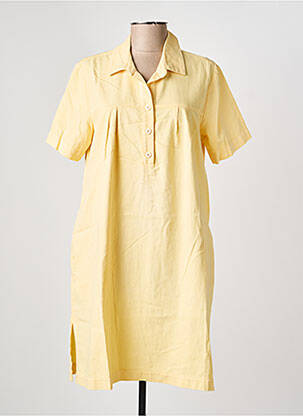 Robe mi-longue manches courtes manches courtes jaune COUTURIST femme
