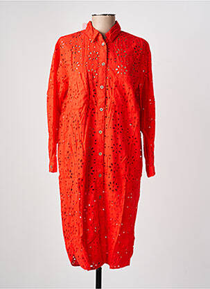 Robe mi-longue manches longues manches longues rouge COUTURIST femme