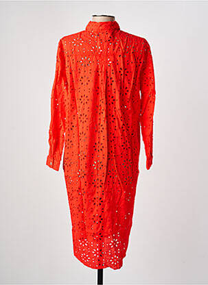 Robe mi-longue manches longues manches longues rouge COUTURIST femme