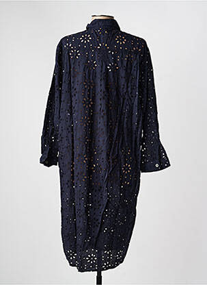 Robe mi-longue manches longues manches longues bleu COUTURIST femme