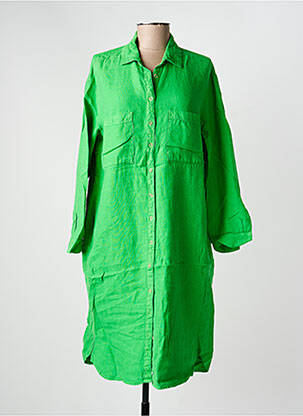 Robe mi-longue manches longues manches longues vert COUTURIST femme