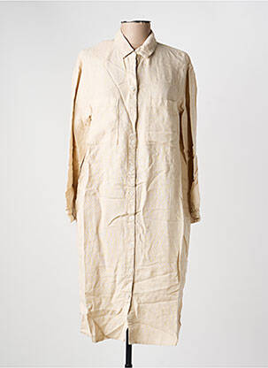 Robe mi-longue manches longues manches longues beige COUTURIST femme