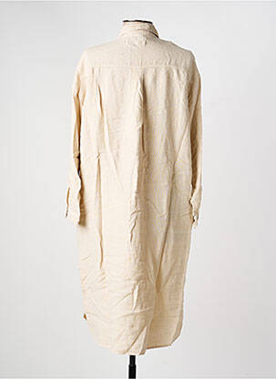Robe mi-longue manches longues manches longues beige COUTURIST femme