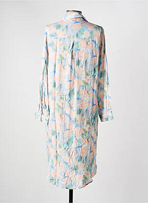 Robe mi-longue imprimé fantaisie manches longues bleu COUTURIST femme