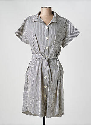 Robe mi-longue manches courtes manches courtes bleu COUTURIST femme