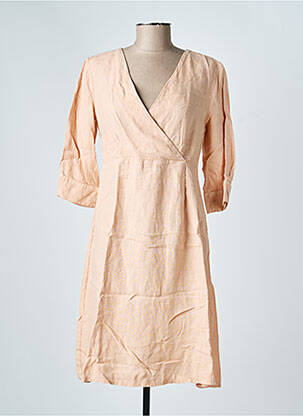 Robe mi-longue manches courtes manches courtes rose COUTURIST femme
