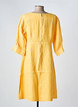 Robe mi-longue manches courtes manches courtes jaune COUTURIST femme