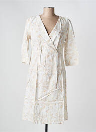 Robe mi-longue manches 3/4 manches 3/4 beige COUTURIST femme