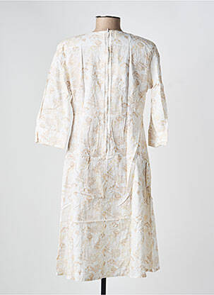 Robe mi-longue manches 3/4 manches 3/4 beige COUTURIST femme