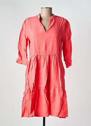 Robe mi-longue manches 3/4 manches 3/4 rose COUTURIST femme