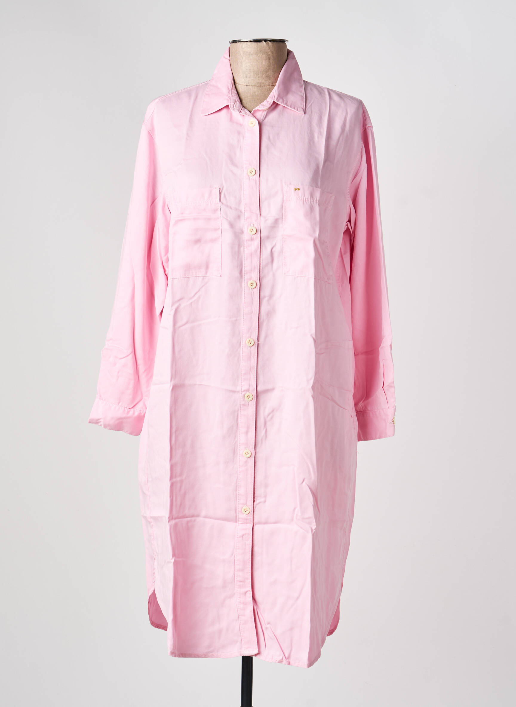 Robe mi-longue manches longues manches longues rose COUTURIST femme
