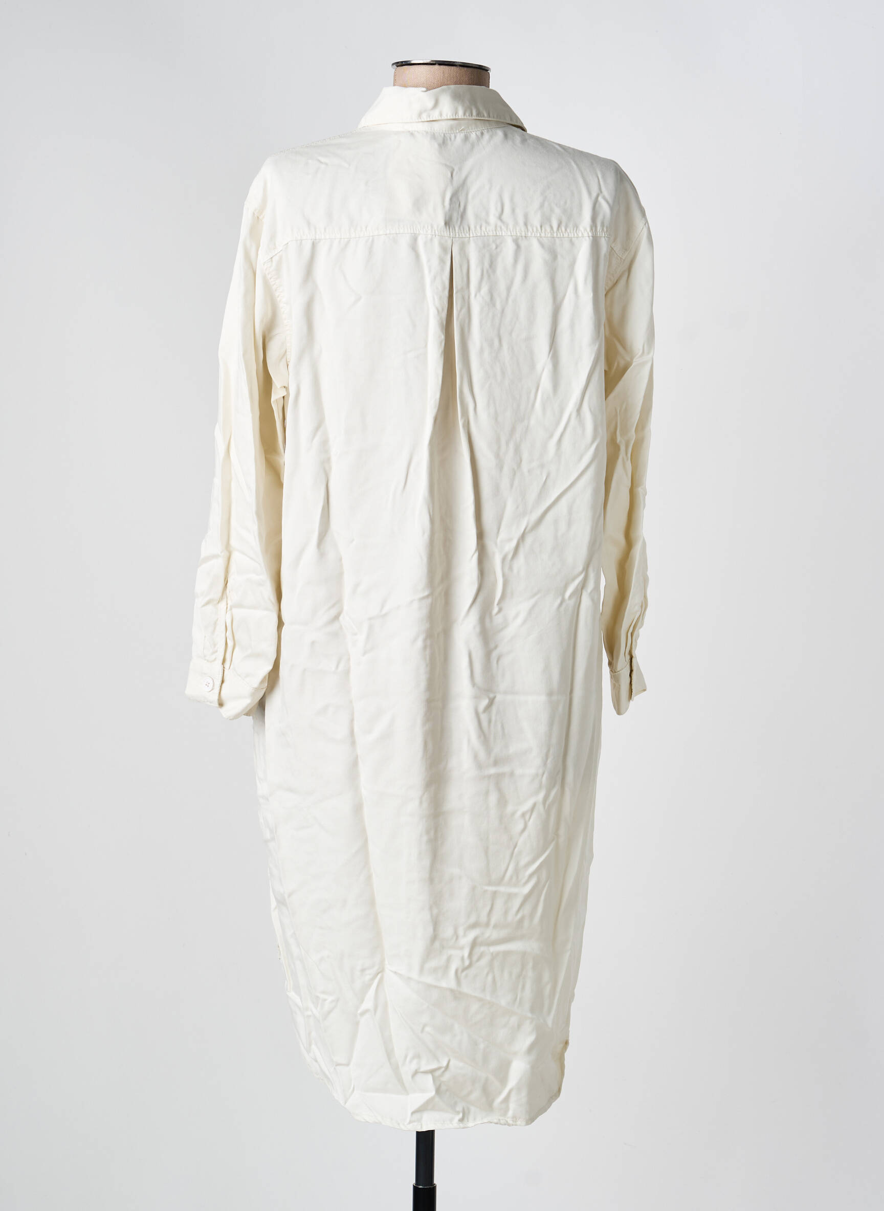 Robe mi-longue manches longues manches longues blanc COUTURIST femme