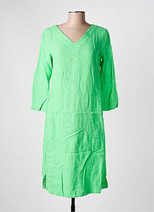 Robe mi-longue manches 3/4 manches 3/4 vert COUTURIST femme