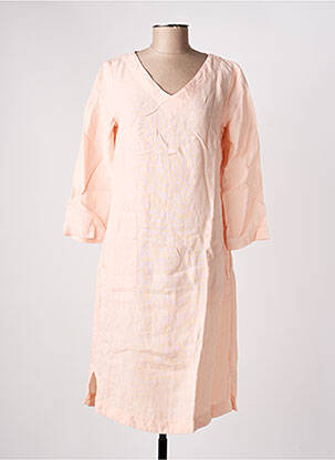 Robe mi-longue manches 3/4 manches 3/4 rose COUTURIST femme