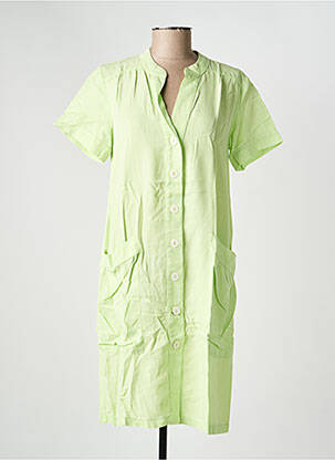 Robe mi-longue manches courtes manches courtes vert COUTURIST femme