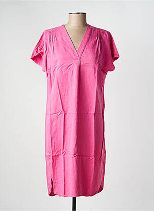 Robe mi-longue manches courtes manches courtes rose COUTURIST femme