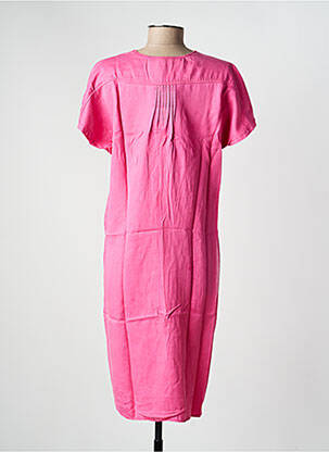 Robe mi-longue manches courtes manches courtes rose COUTURIST femme