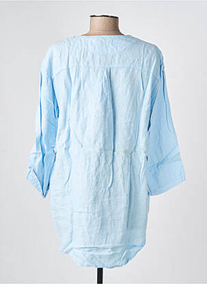 Tunique manches longues tissage crêpe bleu COUTURIST femme
