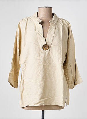 Tunique manches longues tissage crêpe beige COUTURIST femme