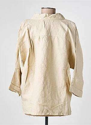 Tunique manches longues tissage crêpe beige COUTURIST femme