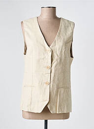 Gilet sans manche fermeture boutonnée sur le devant beige COUTURIST femme
