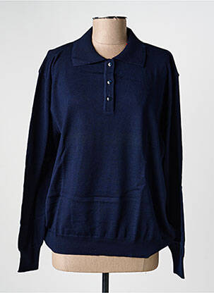 Pull coupe droite manches longues bleu EDWIGE femme