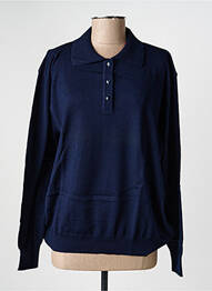Pull coupe droite manches longues bleu EDWIGE femme