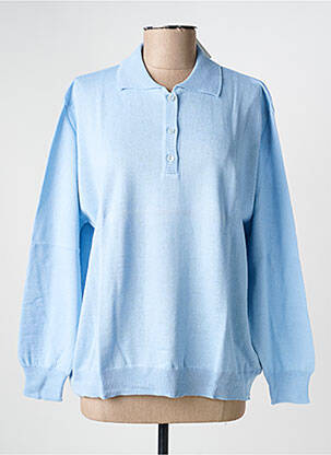 Pull coupe droite manches longues bleu clair EDWIGE femme
