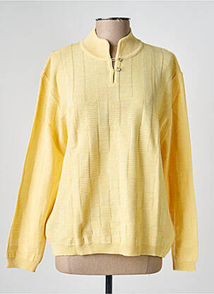 Pull coupe droite manches longues jaune EDWIGE femme