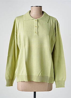Pull coupe droite manches longues vert EDWIGE femme