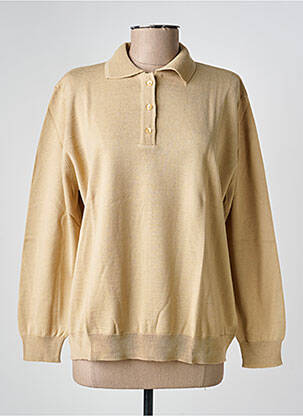 Pull coupe droite manches longues beige EDWIGE femme