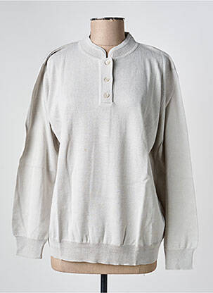 Pull resserrée sur le bas manches longues gris EDWIGE femme