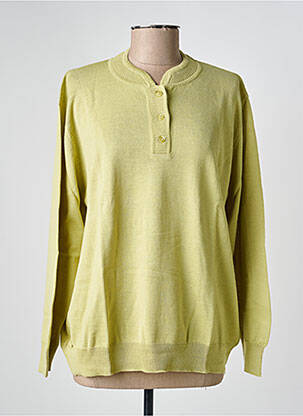 Pull coupe droite manches longues vert EDWIGE femme