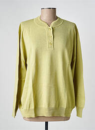 Pull coupe droite manches longues vert EDWIGE femme
