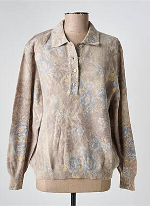 Pull resserrée sur le bas manches longues beige EDWIGE femme