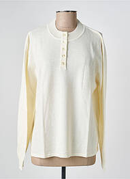 Pull coupe droite manches longues blanc PAUPORTÉ femme
