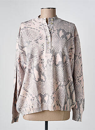 Pull coupe droite manches longues gris EDWIGE femme