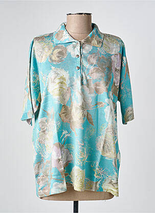 Polo coupe droite manches courtes bleu GRIFFON femme