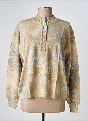 Pull coupe droite manches longues vert EDWIGE femme