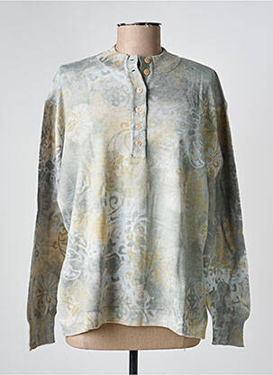 Pull coupe droite manches longues vert EDWIGE femme