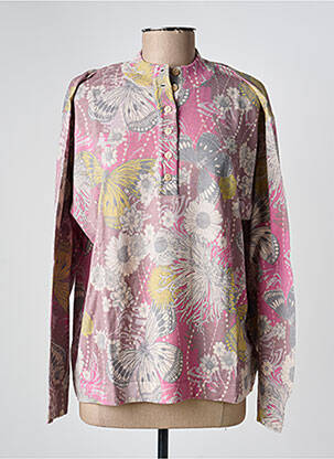 Pull coupe droite manches longues rose EDWIGE femme