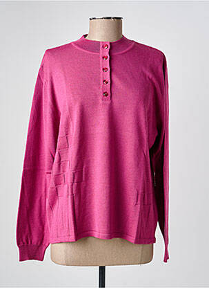 Pull coupe droite manches longues rose PAUPORTÉ femme