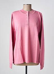 Pull col rond manches longues rose PAUPORTÉ femme
