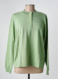 Pull coupe droite manches longues vert PAUPORTÉ femme